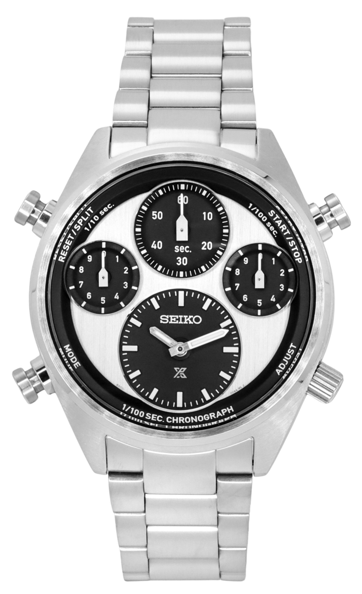 SFJ001P1 42 x 12.90 mm Prospex Speedtimer Panda Chronograph Stainless Steel White Dial Solar 100 m Mens Watch -  Seiko