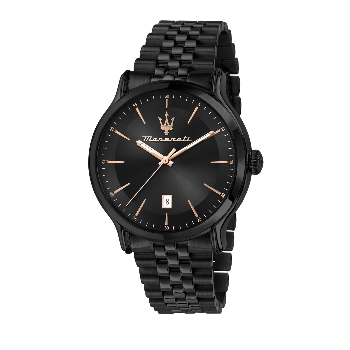 R8853118022- 42 x 9.70 mm Epoca Limited Edition Stainless Steel Black Dial Quartz 100 m Mens Watch -  Maserati