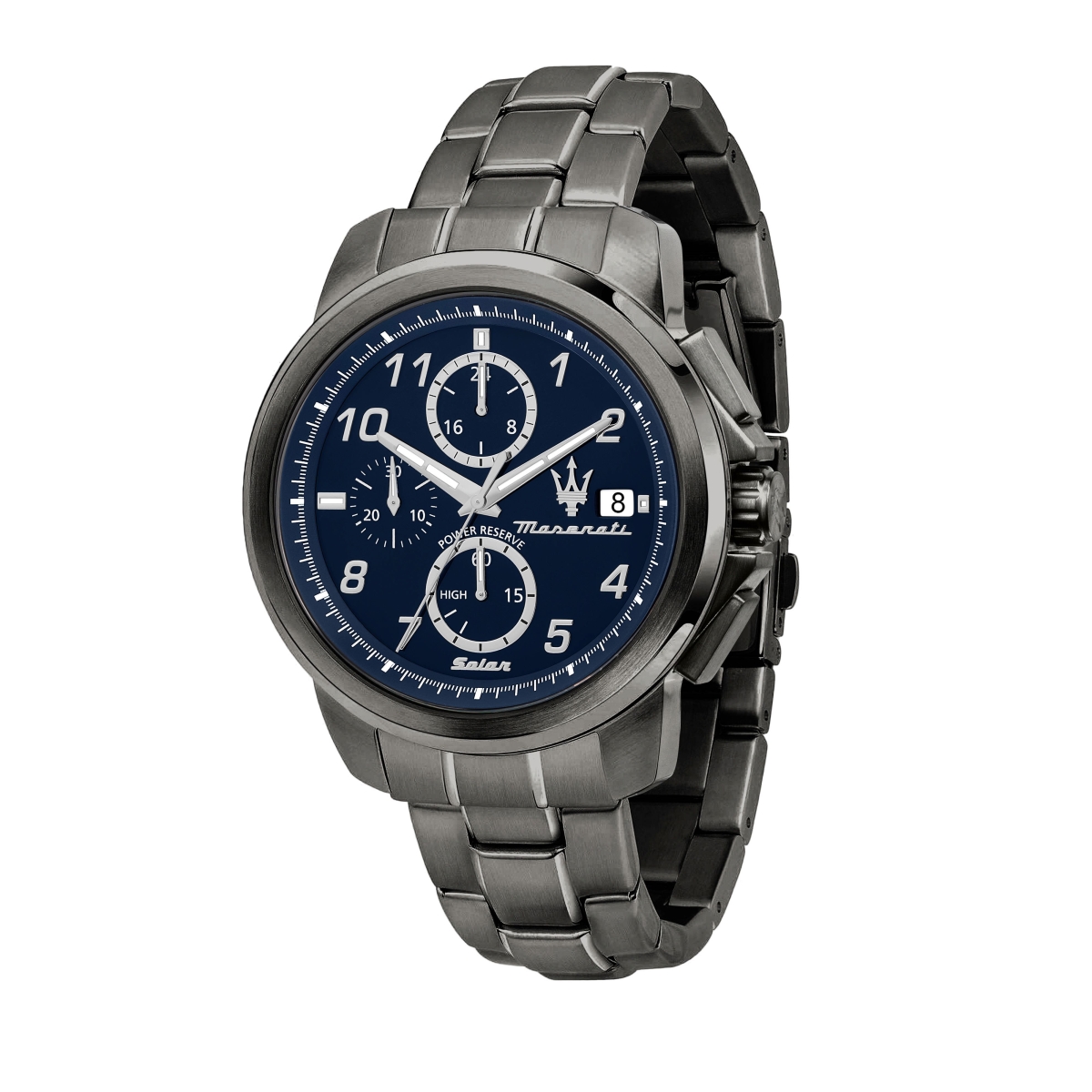 R8873645006- 44 x 11.70 mm Successo Limited Edition Chronograph Stainless Steel Blue Dial Solar Mens Watch -  Maserati