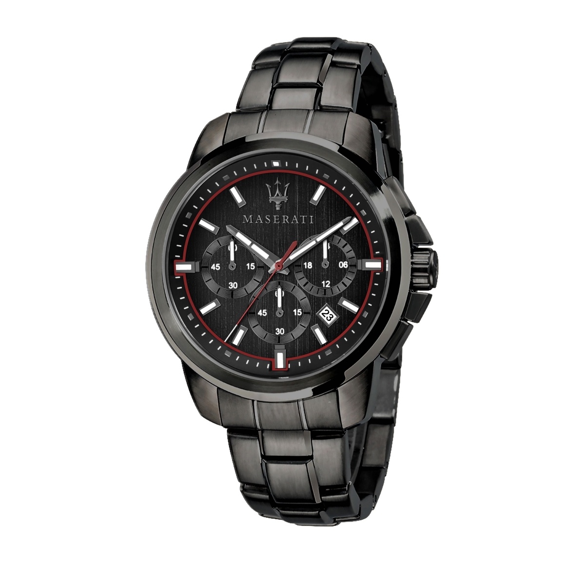R8873621027- 44 x 11.20 mm Successo Limited Edition Chronograph Stainless Steel Black Dial Quartz Mens Watch -  Maserati