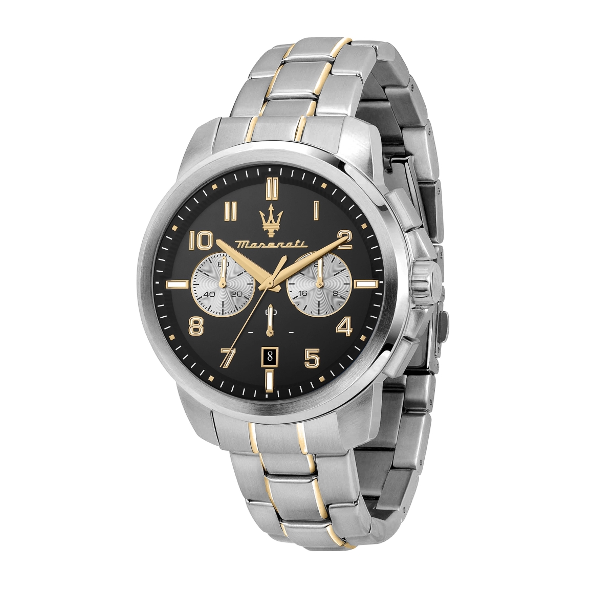 R8873621028- 44 x 11.20 mm Successo Limited Edition Chronograph Stainless Steel Black Dial Quartz Mens Watch -  Maserati