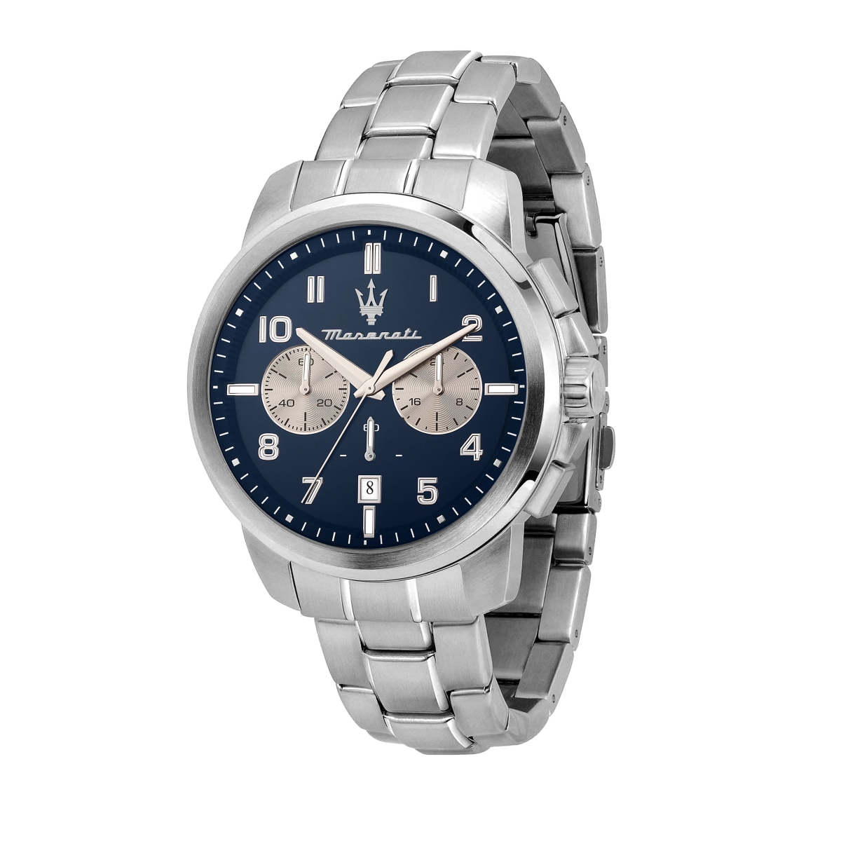 R8873621029- 44 x 11.20 mm Successo Limited Edition Chronograph Stainless Steel Blue Dial Quartz Mens Watch -  Maserati