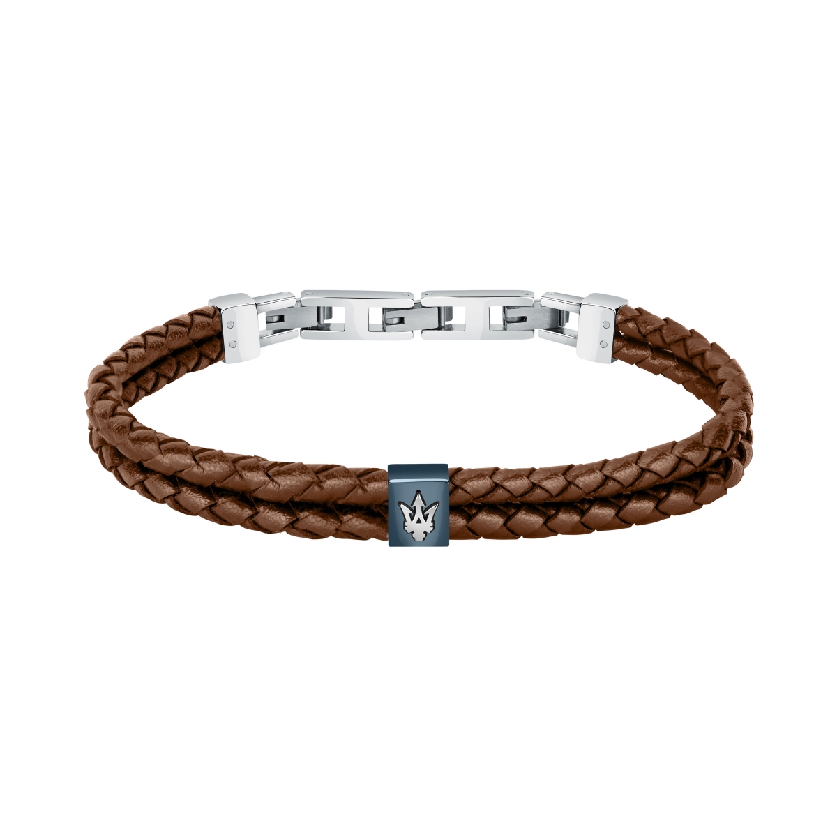 Picture of Maserati Accessories JM422AVE14- Recycled Leather & Stainless Steel Bracelet for Men