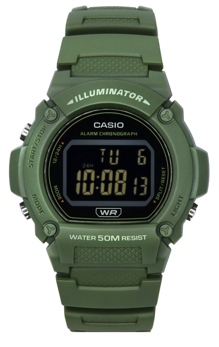 Picture of Casio W-219HC-3B 47.10 x 13.90 mm Standard Illuminator Digital Green Resin Strap Quartz Mens Watch
