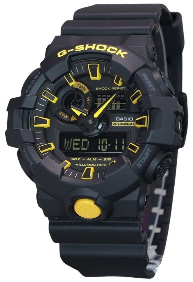 Picture of Casio GA-700CY-1A 53.40 x 18.5 mm G-Shock Caution Yellow Analog Digital Resin Strap Black Dial Quartz 200 m Mens Watch