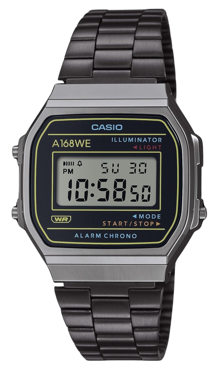 Picture of Casio A168WEHB-1A 36.30 x 9.60 mm Vintage Heritage Colors Stainless Steel Black Dial Quartz Unisex Watch