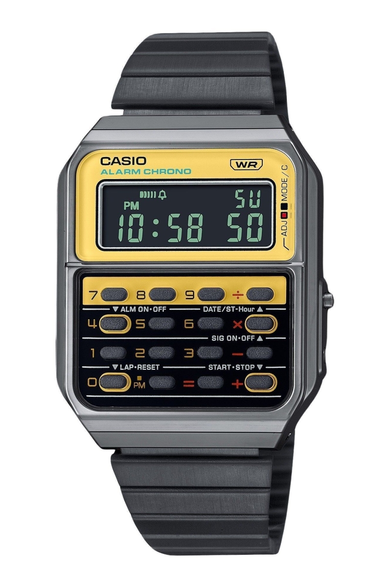 Picture of Casio CA-500WEGG-9B 34.40 x 8.20 mm Vintage Heritage Colors Digital Stainless Steel Quartz Unisex Calculator Watch