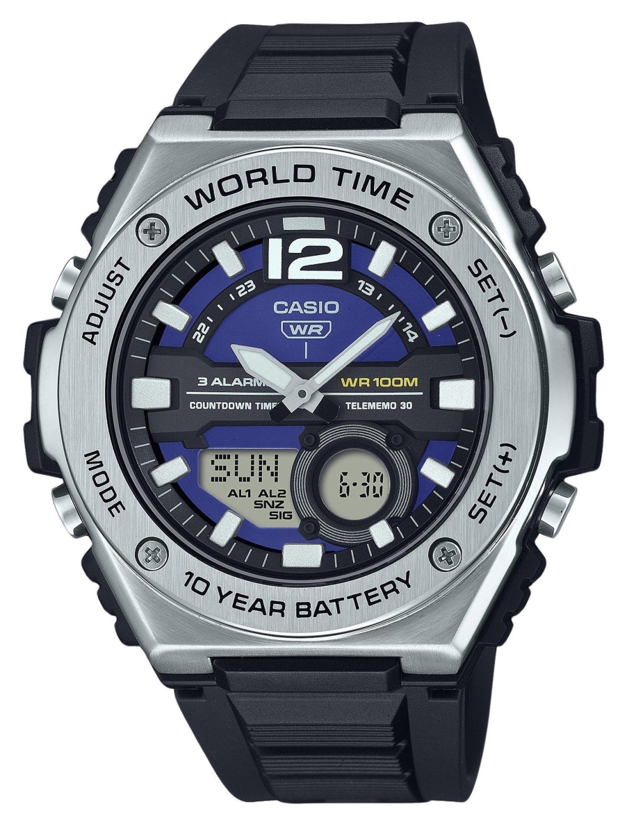 Picture of Casio MWQ-100-2AV 50.60 x 15 mm Standard Analog Digital Resin Strap Blue Dial Quartz 100 m Mens Watch