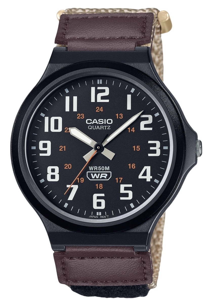 Picture of Casio MW-240B-5BV 43.60 x 10.30 mm Standard Analog Cloth Strap Black Dial Quartz Mens Watch
