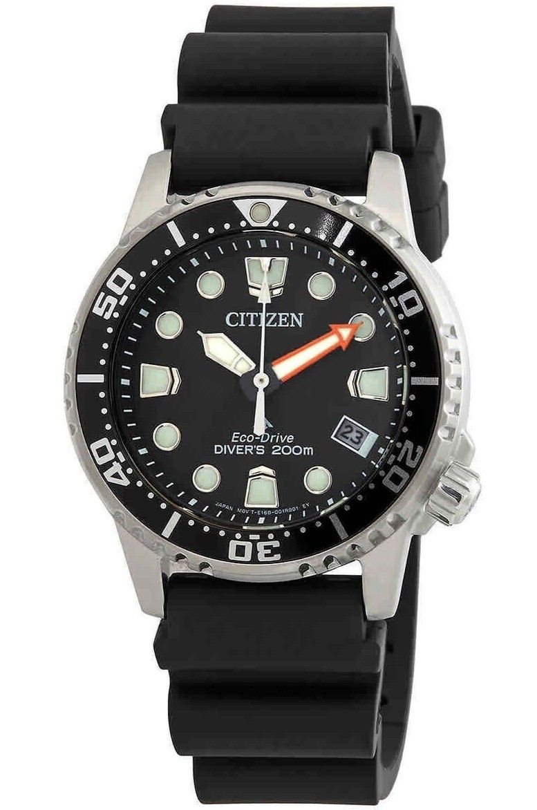 EO2020-08E 36.5 x 11.60 mm Promaster Dive Eco-Drive Polycarbonate Strap Black Dial Divers 200 m Womens Watch