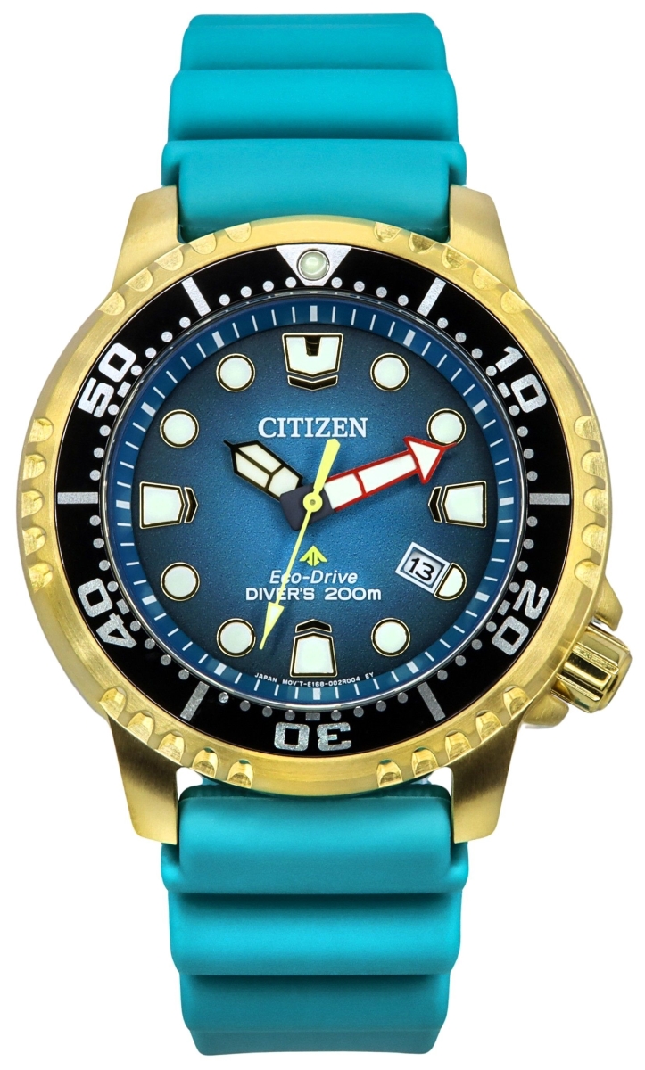 BN0162-02X 44 x 12 mm Promaster Dive Polyurethane Strap Turquoise Dial Eco-Drive Divers 200 m Mens Watch -  CITIZEN