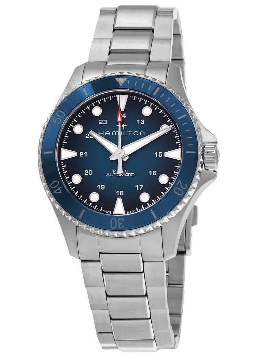 H82505140 43 x 12.58 mm Khaki Navy Scuba Stainless Steel Blue Dial Automatic Divers 300 m Mens Watch -  HAMILTON