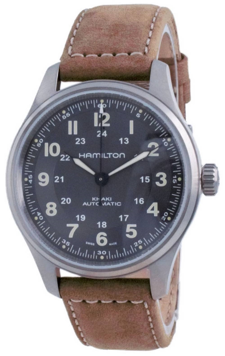 H70545550 42 x 11 mm Khaki Field Automatic Titanium Black Dial 100 m Mens Watch -  HAMILTON
