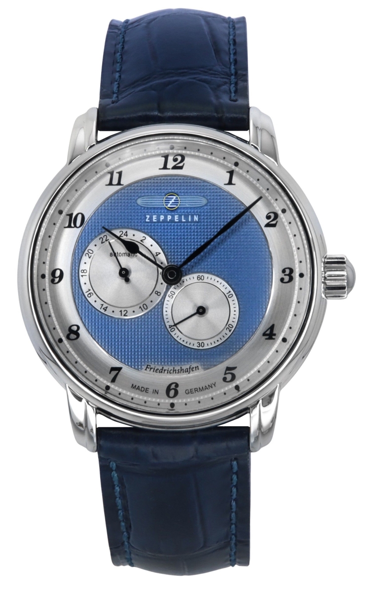 Picture of Zeppelin Z85683 11 mm Mens Friedrichshafen Leather Strap Blue Dial Automatic Watch