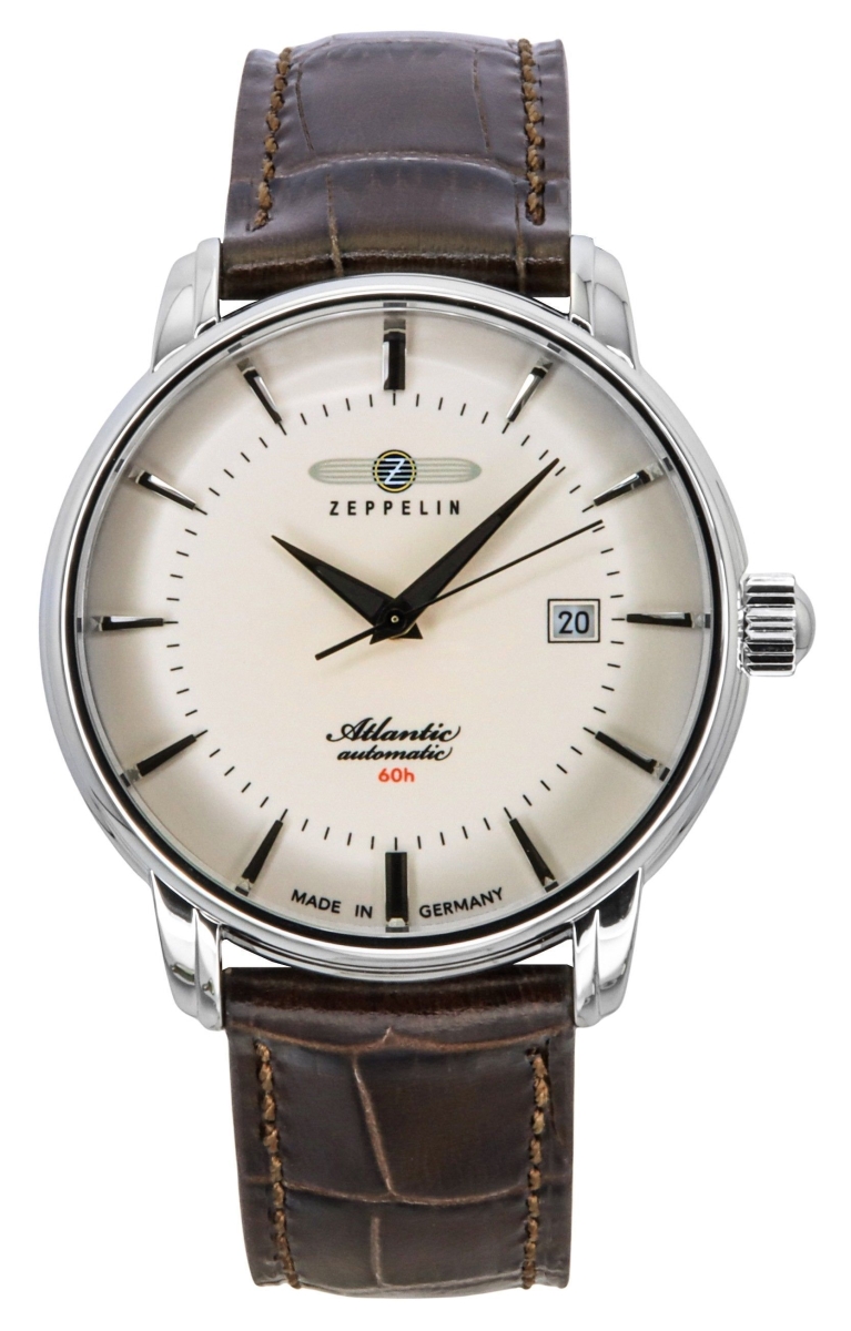Picture of Zeppelin Z84605 Mens Atlantic Leather Strap Full Luminous Beige Dial Automatic Watch