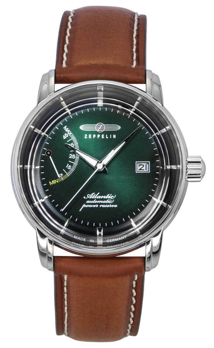 Picture of Zeppelin Z84624 Mens Atlantic Leather Strap Dark Green Dial Automatic Watch