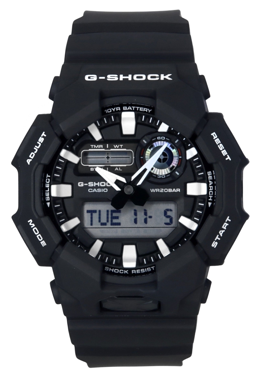 GA-010-1A Mens G-Shock Analog Digital Bio-Based Resin Strap Black Dial Quartz 200M Watch