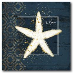 30 x 30 in. Navy Gold Coastal I Gallery-Wrapped Canvas Wall Art