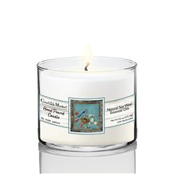 9.6 oz Feather Chic I Circular Candle Glass, Clear