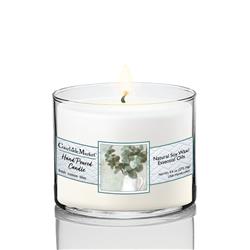 9.6 oz Eucalyptus Circular Candle Glass, Clear