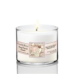 9.6 oz Floral Perfume Circular Candle Glass, Clear