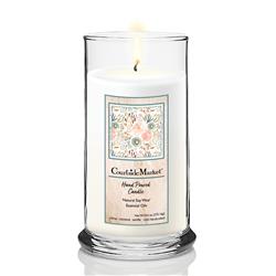 18 oz Floral Peach Status Candle Glass, Clear