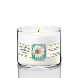 9.6 oz Golden Daisy I Circular Candle Glass, Clear