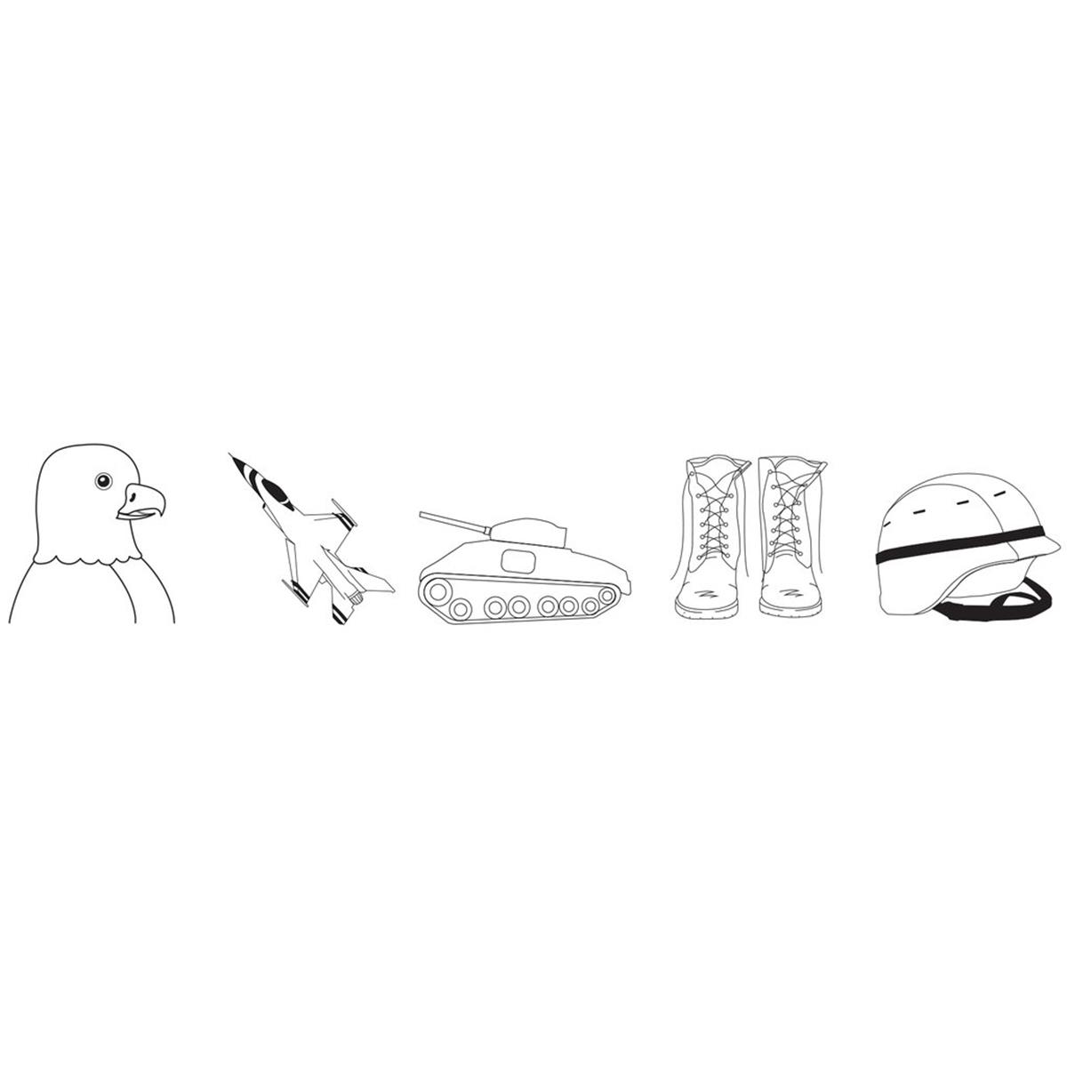 SE-0563 0.5 x 0.5 in. Incentive Stamp, Patriotic Set - 5 Count