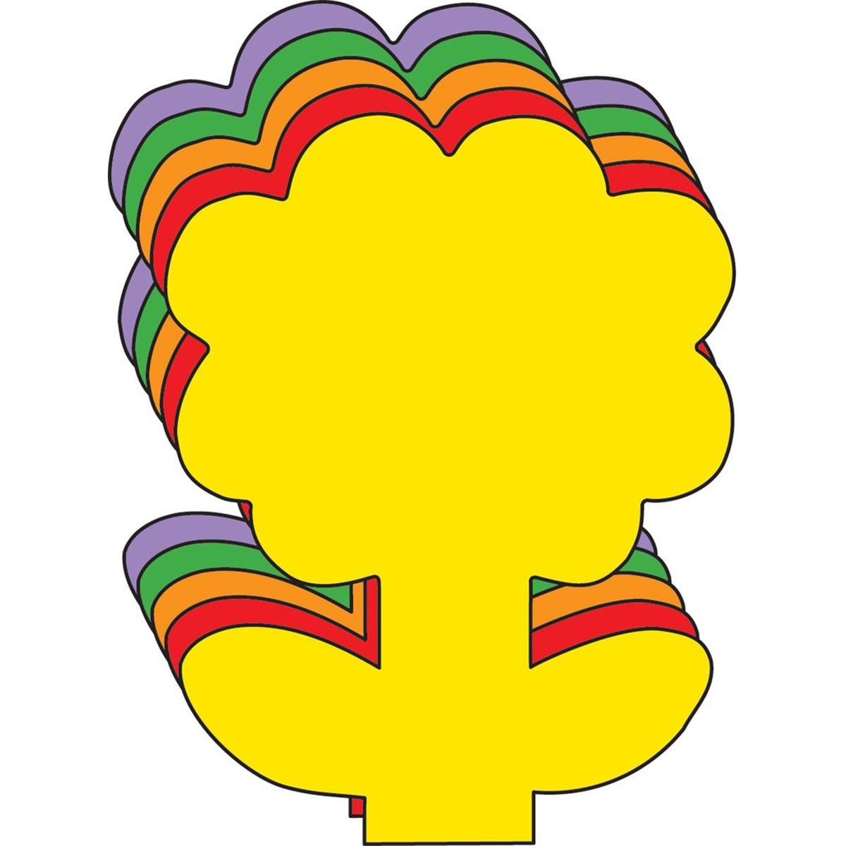 SE-0571 4.5 x 4 in. Small Assorted Creative Cut-Out, Flower - 31 Sheets per Pack