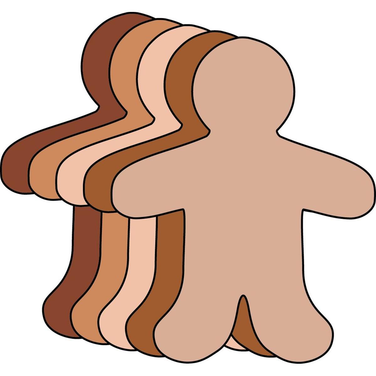 Small Multicultural Person Cut-Outs - Assorted Colors - 31 Sheets