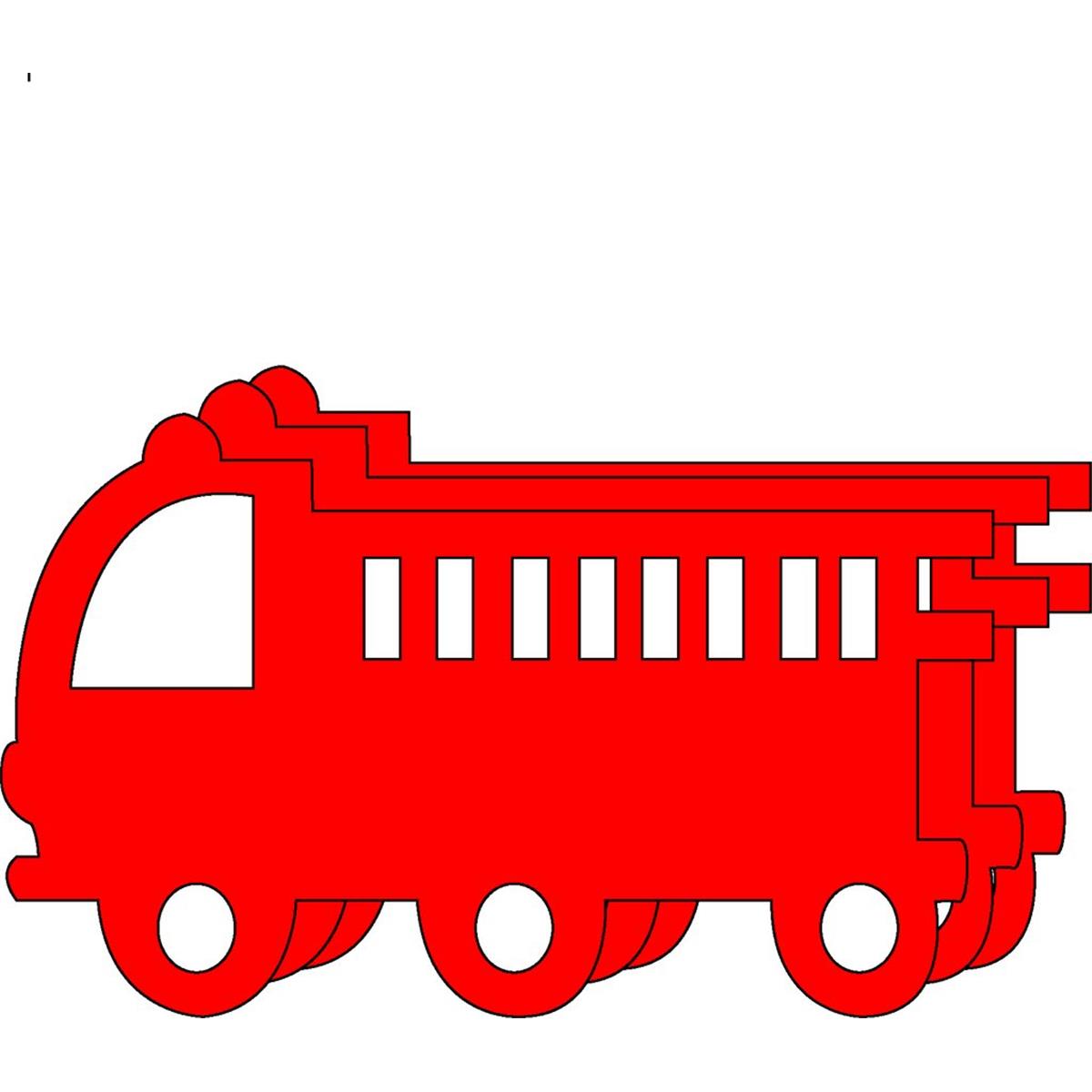 SE-0606 4.5 x 4 in. Small Single Color Creative Cut-Out, Firetruck - 31 Sheets per Pack