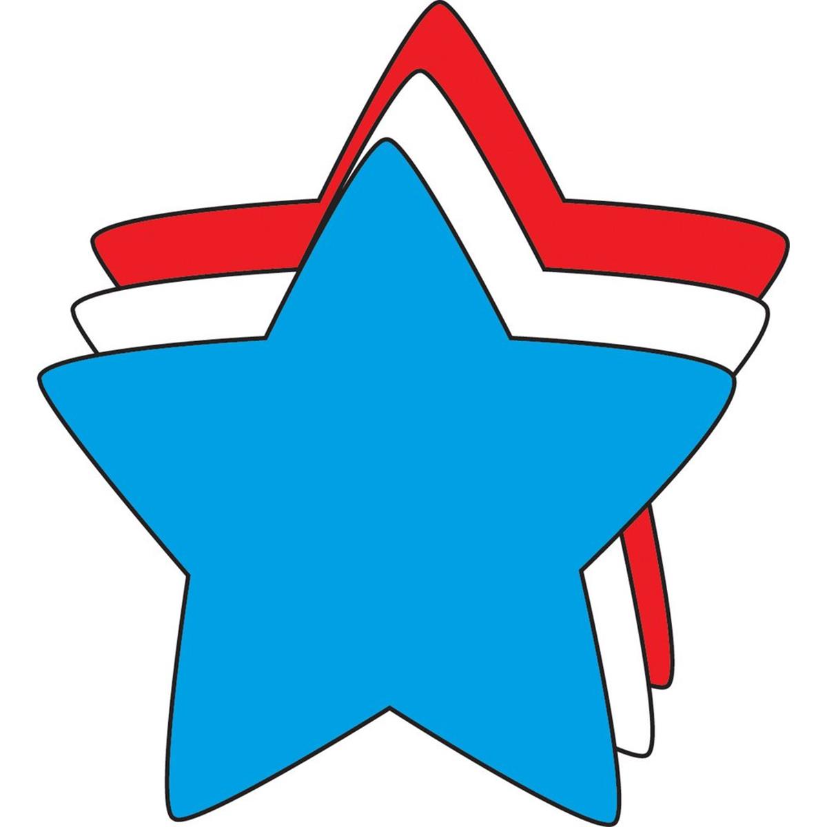 SE-0610 4.5 x 4 in. Small Tri Color Creative Cut-Out, Star - 31 Sheets per Pack