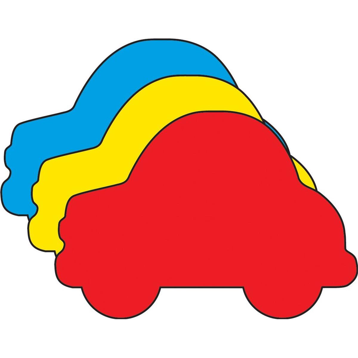SE-0615 4.5 x 4 in. Small Tri Color Creative Cut-Out, Car - 31 Sheets per Pack