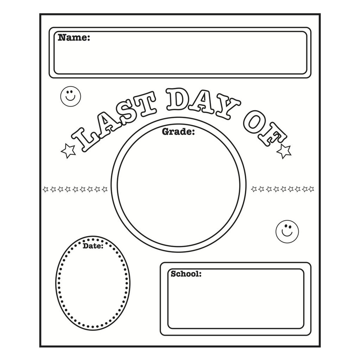 Picture of Creative Shapes Etc SE-0876 11 x 12.75 in. Last Day of School Announcement&#44; Black & White - 15 Sheets per Pack