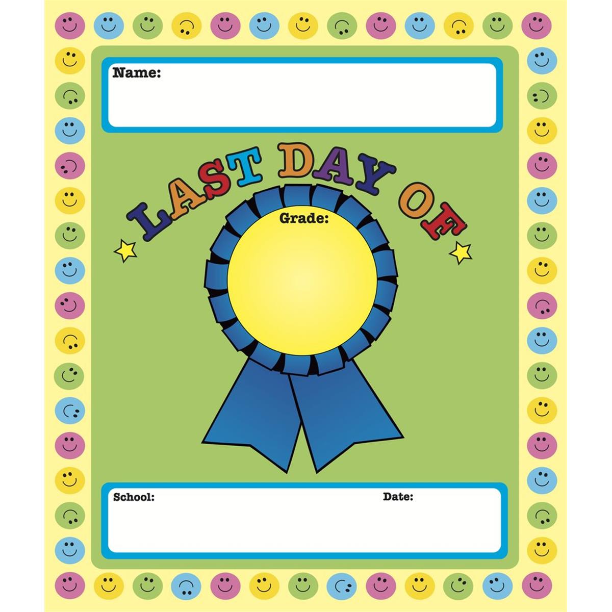 Picture of Creative Shapes Etc SE-0878 11 x 12.75 in. Last Day of School Announcement - 15 Sheets per Pack