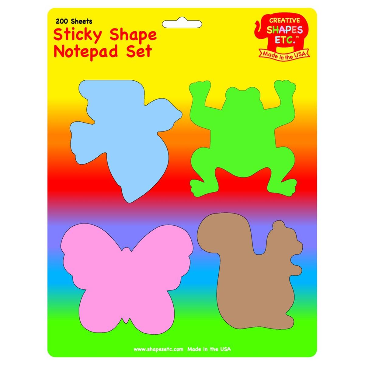 SE-0897 4.5 x 4 in. Color Sticky Shape Set, Spring Animal - 200 Sheets per Pack