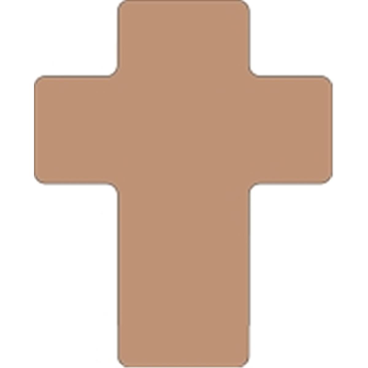 SE-0911 4.5 x 4 in. Small Single Color Sticky Shape Notepad, Brown Cross - 50 Sheets per Pack