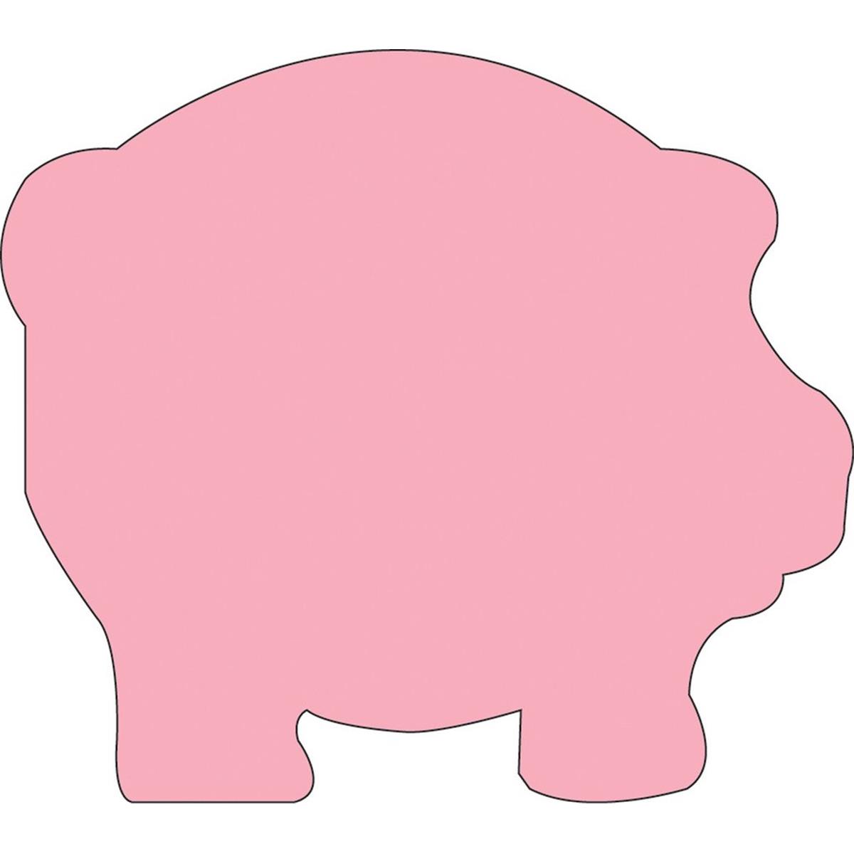 SE-0934 4.5 x 4 in. Small Single Color Sticky Shape Notepad, Pig - 50 Sheets per Pack