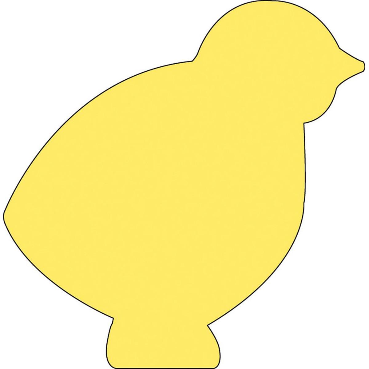 SE-0959 4.5 x 4 in. Small Single Color Sticky Shape Notepad, Chick - 50 Sheets per Pack