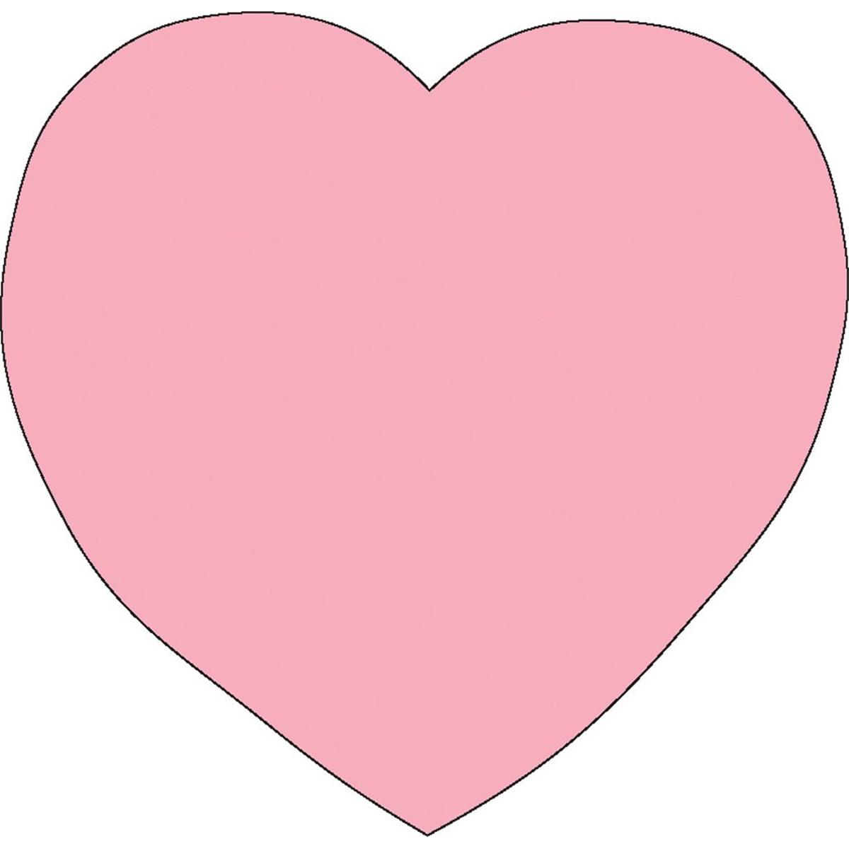 SE-0968 4.5 x 4 in. Small Single Color Sticky Shape Notepad, Pink Heart - 50 Sheets per Pack
