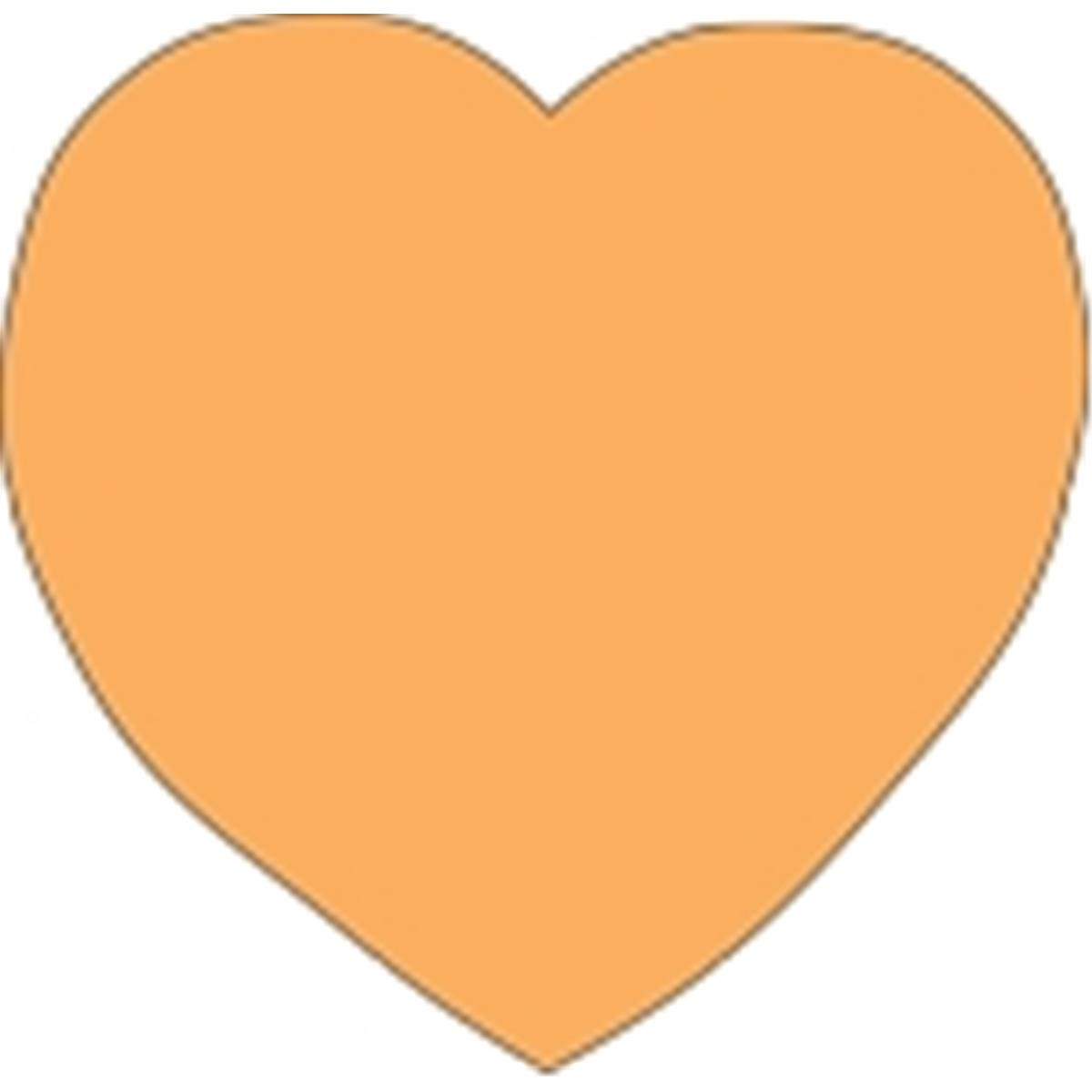 SE-0981 4.5 x 4 in. Small Single Color Sticky Shape Notepad, Orange Heart - 50 Sheets per Pack