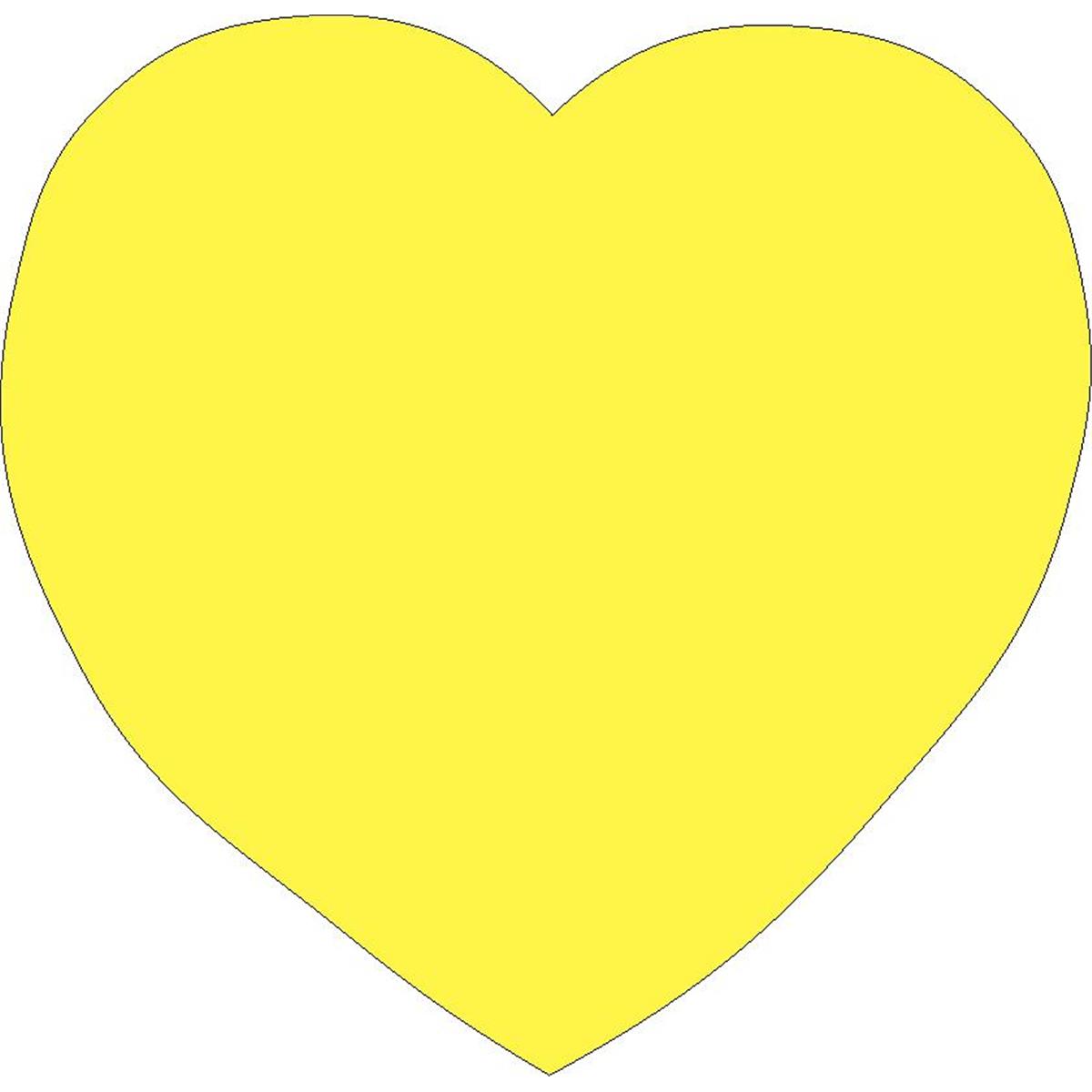 SE-0997 4.5 x 4 in. Small Single Color Sticky Shape Notepad, Yellow Heart - 50 Sheets per Pack