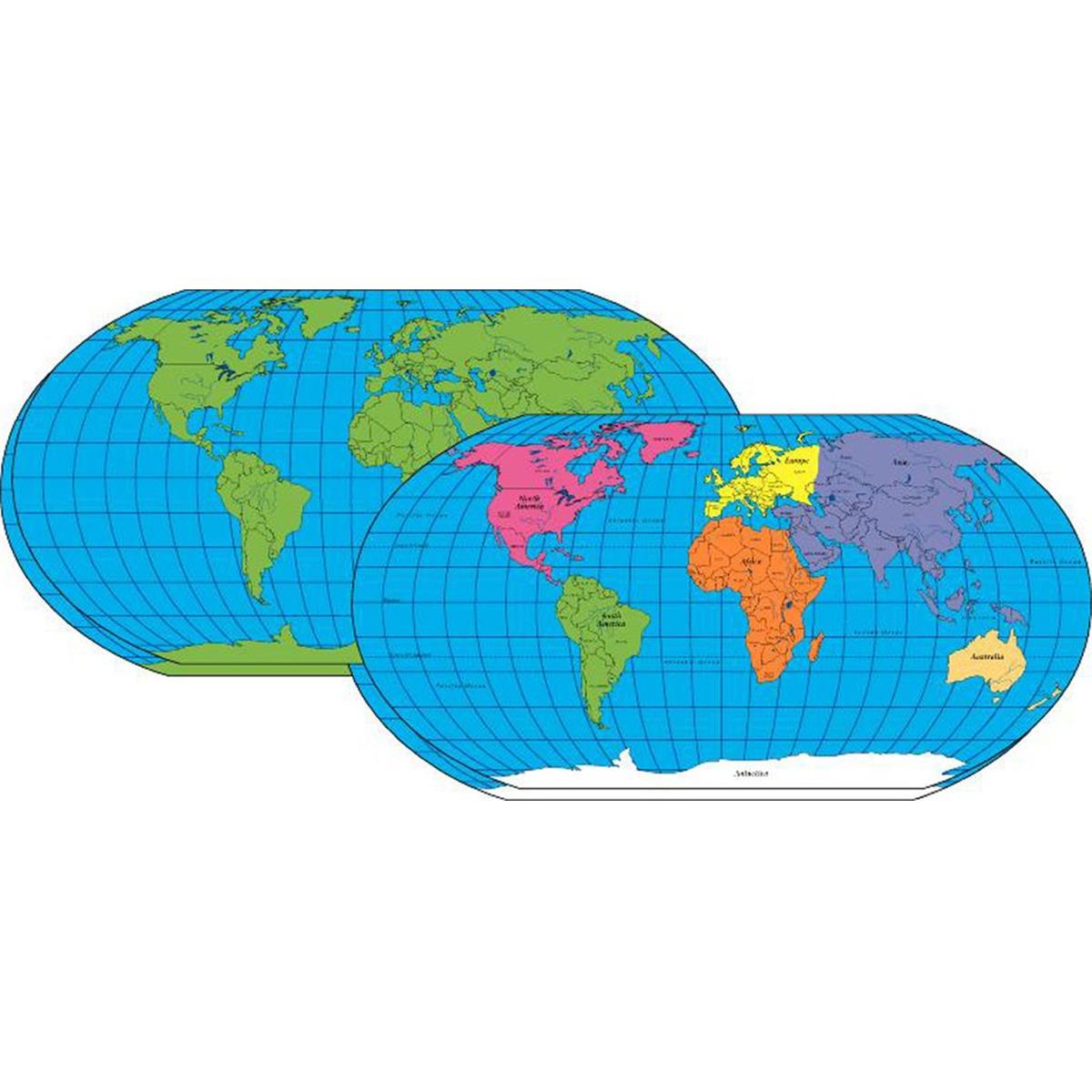 Picture of Creative Shapes Etc SE-4023 9 x 16 in. World Pratice Map Combo Double, 120 Sheets per Pack
