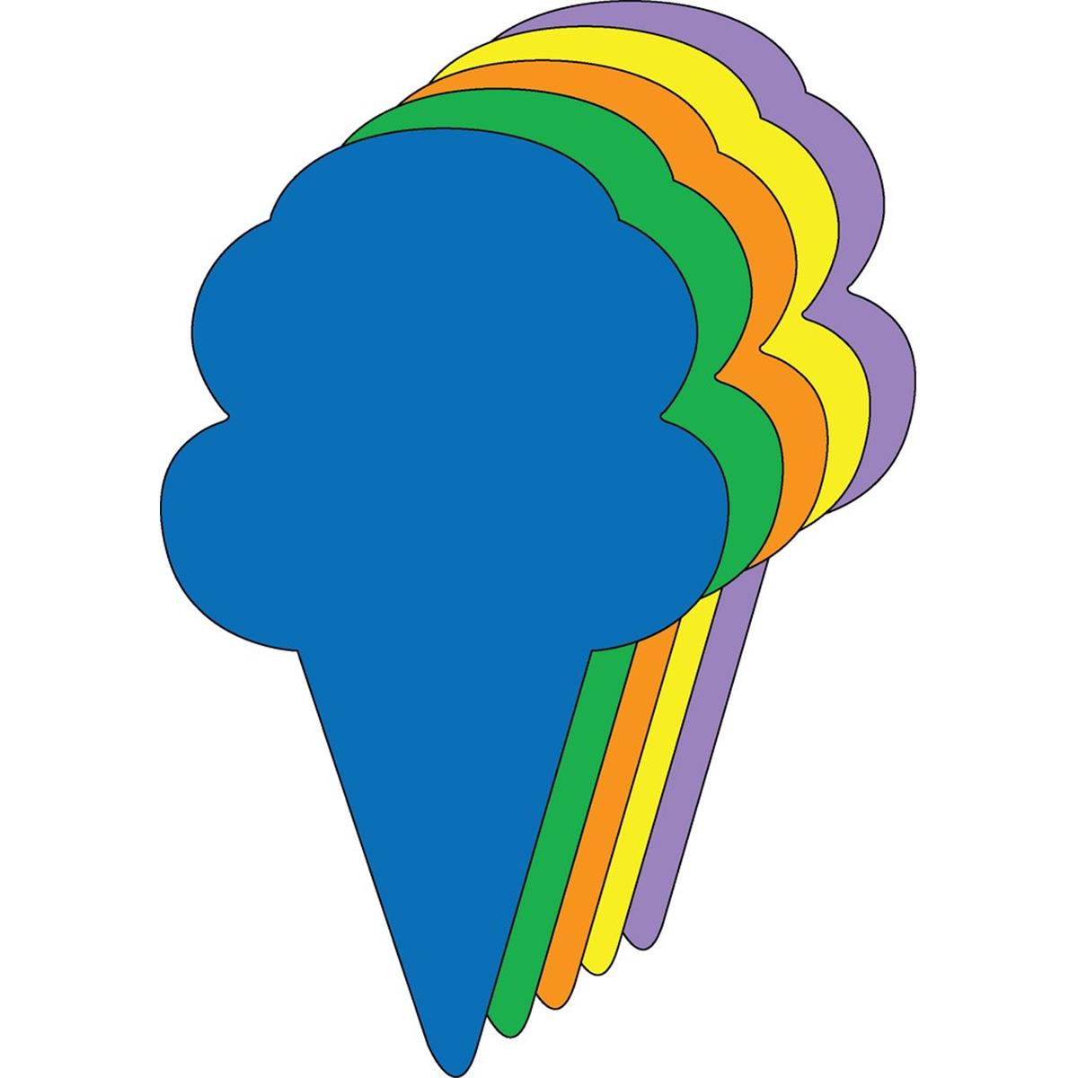 SE-7549 6 x 7 in. Large Multicultural Creative Foam Cut-Outs, Ice Cream Cone - 15 Sheets per Pack