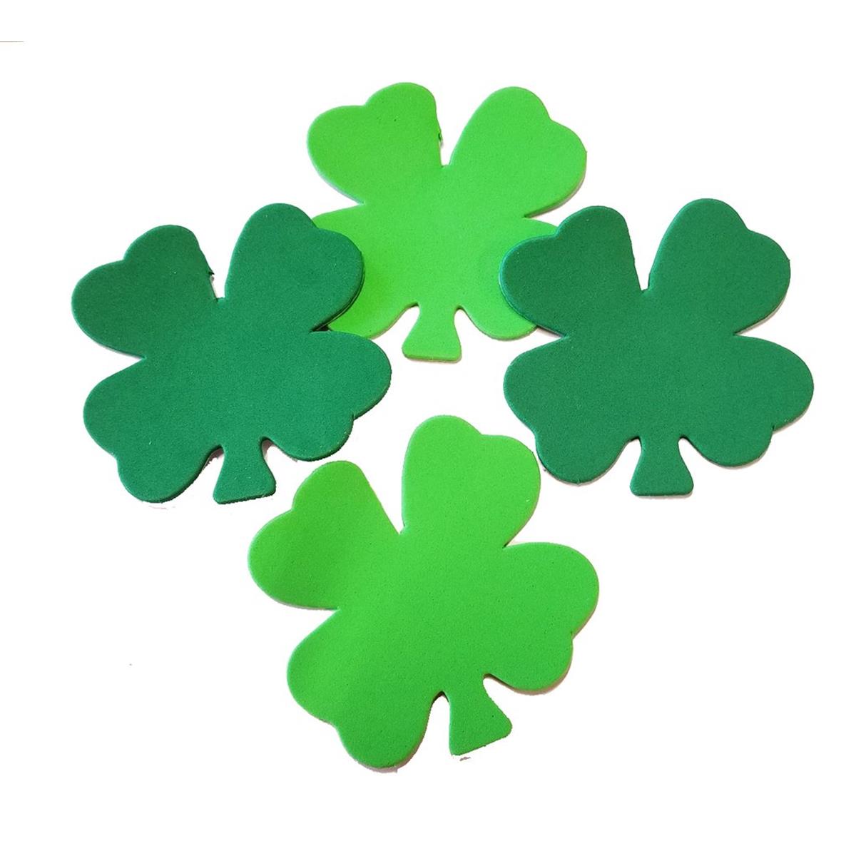 Picture of Creative Shapes Etc SE-7289 4.5 x 4 in. Small Assorted Color Creative Foam Cut-Outs&#44; Four Leaf Clover-Greens - 15 Sheets per Pack