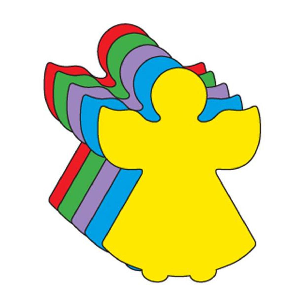 SE-7537 6 x 7 in. Large Assorted Color Foam Cut-Outs, Angel - 15 Sheets per Pack