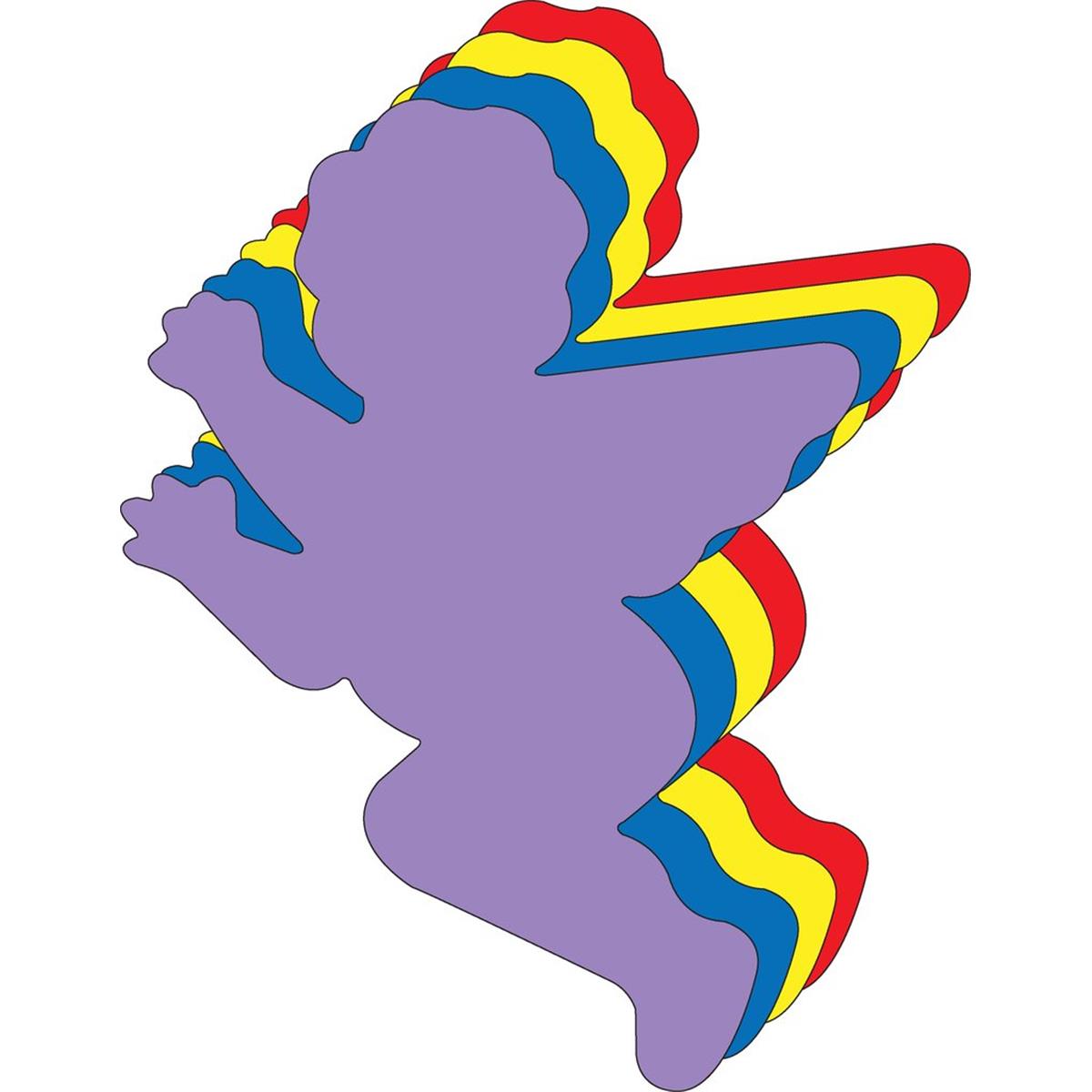 SE-9860 10 x 8 in. Super Cut-Out, Assorted Color Cupid - 16 Sheets per Pack