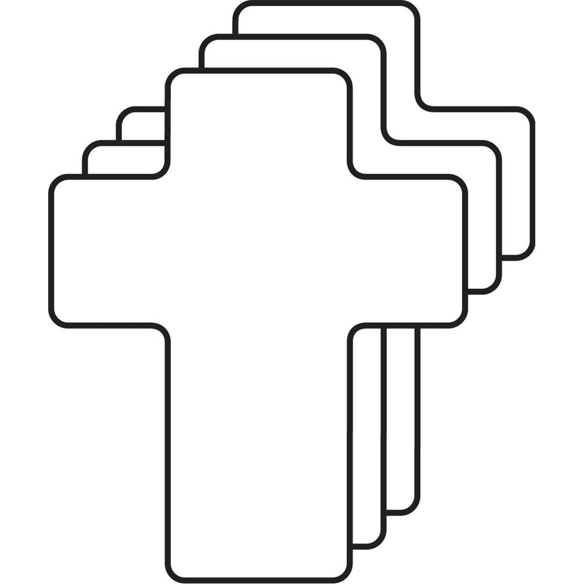 SE-0258 4.5 x 4 in. Small Single Color Creative Cut-Out, Cross - 31 Sheets per Pack