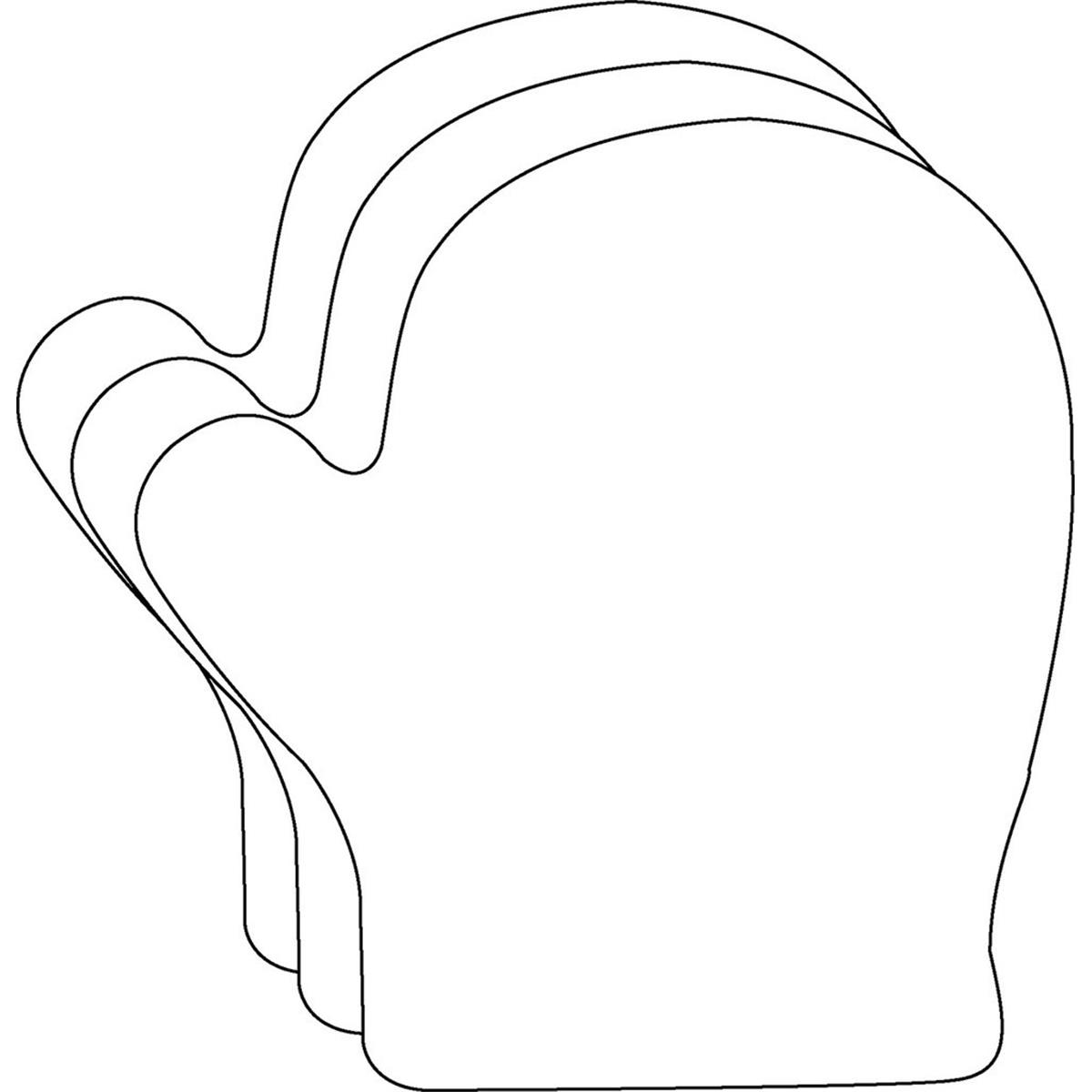 SE-0261 4.5 x 4 in. Small Single Color Creative Cut-Out, Mitten - 31 Sheets per Pack