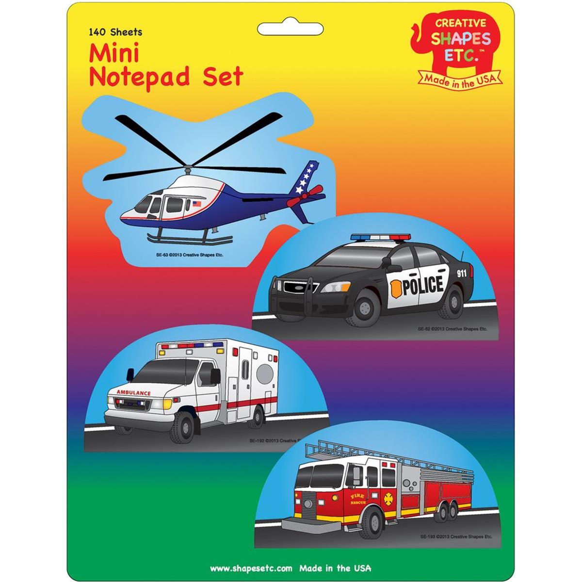SE-0309 4.5 x 4 in. Mini Notepad Set, Rescue - 140 Sheets per Pack